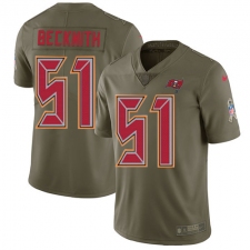 Youth Nike Tampa Bay Buccaneers #51 Kendell Beckwith Limited Olive 2017 Salute to Service NFL Jersey