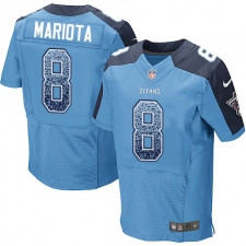 Men's Nike Tennessee Titans #8 Marcus Mariota Elite Light Blue Home Drift Fashion NFL Jersey