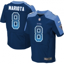 Men's Nike Tennessee Titans #8 Marcus Mariota Elite Navy Blue Alternate Drift Fashion NFL Jersey