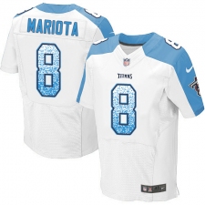 Men's Nike Tennessee Titans #8 Marcus Mariota Elite White Road Drift Fashion NFL Jersey