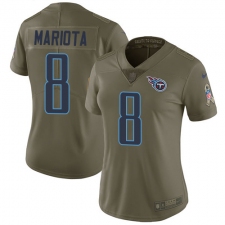 Women's Nike Tennessee Titans #8 Marcus Mariota Limited Olive 2017 Salute to Service NFL Jersey