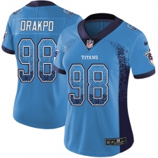 Women's Nike Tennessee Titans #98 Brian Orakpo Limited Blue Rush Drift Fashion NFL Jersey
