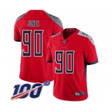 Men's Tennessee Titans #90 DaQuan Jones Limited Red Inverted Legend 100th Season Football Jersey