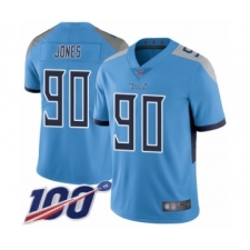 Youth Tennessee Titans #90 DaQuan Jones Light Blue Alternate Vapor Untouchable Limited Player 100th Season Football Jersey