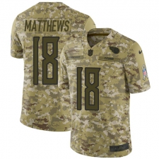 Men's Nike Tennessee Titans #18 Rishard Matthews Limited Camo 2018 Salute to Service NFL Jersey