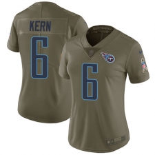 Women's Nike Tennessee Titans #6 Brett Kern Limited Olive 2017 Salute to Service NFL Jersey
