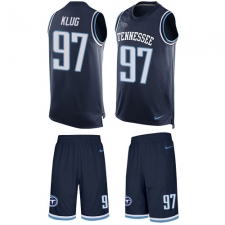 Men's Nike Tennessee Titans #97 Karl Klug Limited Navy Blue Tank Top Suit NFL Jersey
