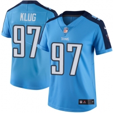 Women's Nike Tennessee Titans #97 Karl Klug Elite Light Blue Team Color NFL Jersey