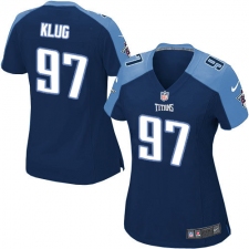 Women's Nike Tennessee Titans #97 Karl Klug Game Navy Blue Alternate NFL Jersey