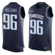 Men's Nike Tennessee Titans #96 Sylvester Williams Limited Navy Blue Player Name & Number Tank Top Tank Top NFL Jersey