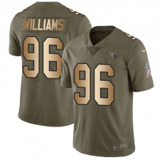 Men's Nike Tennessee Titans #96 Sylvester Williams Limited Olive/Gold 2017 Salute to Service NFL Jersey