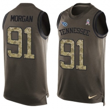 Men's Nike Tennessee Titans #91 Derrick Morgan Limited Green Salute to Service Tank Top NFL Jersey