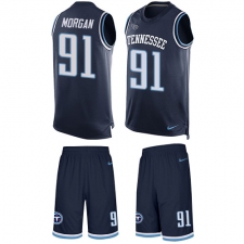 Men's Nike Tennessee Titans #91 Derrick Morgan Limited Navy Blue Tank Top Suit NFL Jersey