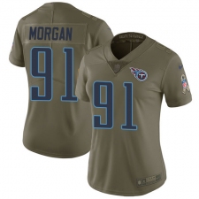 Women's Nike Tennessee Titans #91 Derrick Morgan Limited Olive 2017 Salute to Service NFL Jersey
