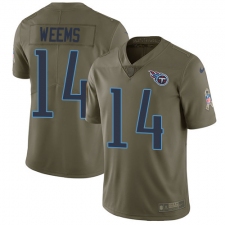 Men's Nike Tennessee Titans #14 Eric Weems Limited Olive 2017 Salute to Service NFL Jersey