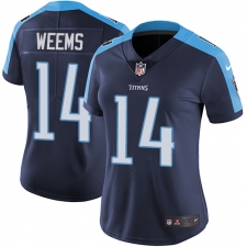 Women's Nike Tennessee Titans #14 Eric Weems Elite Navy Blue Alternate NFL Jersey