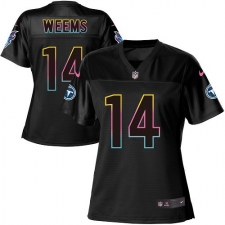 Women's Nike Tennessee Titans #14 Eric Weems Game Black Fashion NFL Jersey