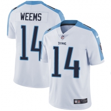 Youth Nike Tennessee Titans #14 Eric Weems Elite White NFL Jersey