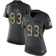 Women's Nike Tennessee Titans #93 Kevin Dodd Limited Black 2016 Salute to Service NFL Jersey