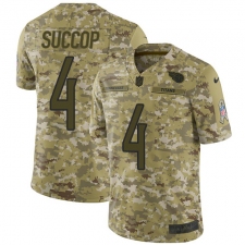 Men's Nike Tennessee Titans #4 Ryan Succop Limited Camo 2018 Salute to Service NFL Jersey