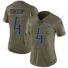 Women's Nike Tennessee Titans #4 Ryan Succop Limited Olive 2017 Salute to Service NFL Jersey
