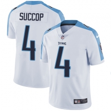 Youth Nike Tennessee Titans #4 Ryan Succop Elite White NFL Jersey