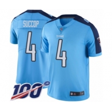 Youth Tennessee Titans #4 Ryan Succop Limited Light Blue Rush Vapor Untouchable 100th Season Football Jersey