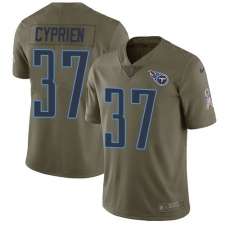 Men's Nike Tennessee Titans #37 Johnathan Cyprien Limited Olive 2017 Salute to Service NFL Jersey