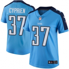Women's Nike Tennessee Titans #37 Johnathan Cyprien Elite Light Blue Team Color NFL Jersey