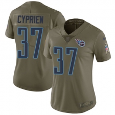 Women's Nike Tennessee Titans #37 Johnathan Cyprien Limited Olive 2017 Salute to Service NFL Jersey