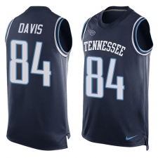 Men's Nike Tennessee Titans #84 Corey Davis Limited Navy Blue Player Name & Number Tank Top Tank Top NFL Jersey