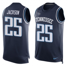 Men's Nike Tennessee Titans #25 Adoree' Jackson Limited Navy Blue Player Name & Number Tank Top Tank Top NFL Jersey