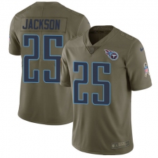 Youth Nike Tennessee Titans #25 Adoree' Jackson Limited Olive 2017 Salute to Service NFL Jersey