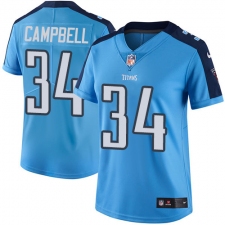 Women's Nike Tennessee Titans #34 Earl Campbell Elite Light Blue Team Color NFL Jersey