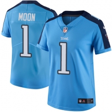 Women's Nike Tennessee Titans #1 Warren Moon Elite Light Blue Team Color NFL Jersey
