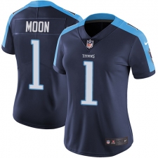 Women's Nike Tennessee Titans #1 Warren Moon Elite Navy Blue Alternate NFL Jersey