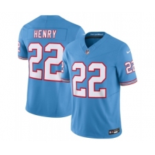 Men's Nike Tennessee Titans #22 Derrick Henry Light Blue 2023 F.U.S.E. Vapor Limited Throwback Stitched Football Jersey
