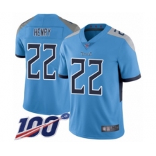 Men's Tennessee Titans #22 Derrick Henry Light Blue Alternate Vapor Untouchable Limited Player 100th Season Football Jersey