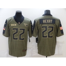 Men's Tennessee Titans #22 Derrick Henry Nike Olive 2021 Salute To Service Limited Player Jersey