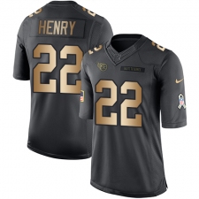 Youth Nike Tennessee Titans #22 Derrick Henry Limited Black/Gold Salute to Service NFL Jersey