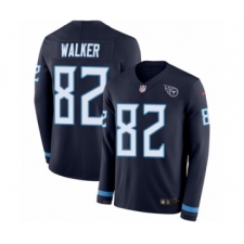 Youth Nike Tennessee Titans #82 Delanie Walker Limited Navy Blue Therma Long Sleeve NFL Jersey