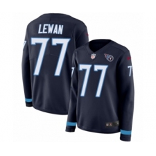 Women's Nike Tennessee Titans #77 Taylor Lewan Limited Navy Blue Therma Long Sleeve NFL Jersey
