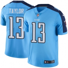 Men's Nike Tennessee Titans #13 Taywan Taylor Limited Light Blue Rush Vapor Untouchable NFL Jersey