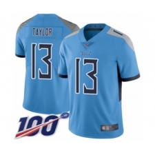 Men's Tennessee Titans #13 Taywan Taylor Light Blue Alternate Vapor Untouchable Limited Player 100th Season Football Jersey