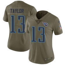 Women's Nike Tennessee Titans #13 Taywan Taylor Limited Olive 2017 Salute to Service NFL Jersey