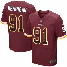Men's Nike Washington Redskins #91 Ryan Kerrigan Elite Burgundy Red Home Drift Fashion NFL Jersey