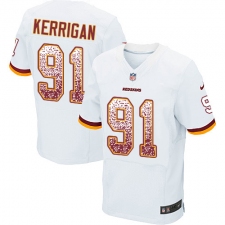 Men's Nike Washington Redskins #91 Ryan Kerrigan Elite White Road Drift Fashion NFL Jersey