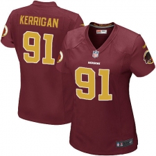 Women's Nike Washington Redskins #91 Ryan Kerrigan Game Burgundy Red/Gold Number Alternate 80TH Anniversary NFL Jersey