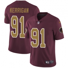 Youth Nike Washington Redskins #91 Ryan Kerrigan Elite Burgundy Red/Gold Number Alternate 80TH Anniversary NFL Jersey