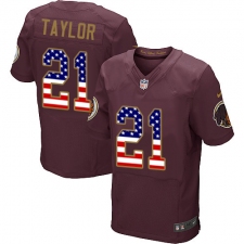 Men's Nike Washington Redskins #21 Sean Taylor Elite Burgundy Red Alternate USA Flag Fashion NFL Jersey